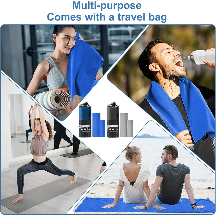 1-pcs Yoga Mat Towel - Microfibre quick-drying towel, non-slip, moisture wicking, suitable for hot yoga, power yoga