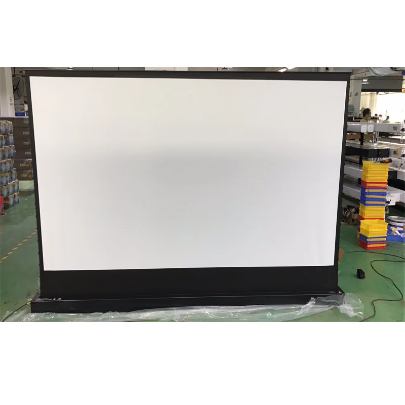 floor rising screen 8K support black diamond coating ALR electric projection screens gain 1.3 motorized screen