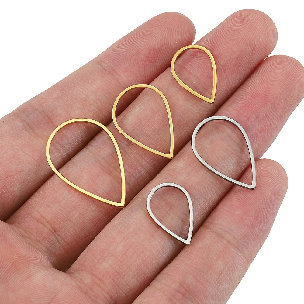 20pcs Stainless Steel Teardrop Charms Pendants Gold Plated Waterdrop Ear Drop for Earrings Earwire Ear Studs Jewelry Making DIY