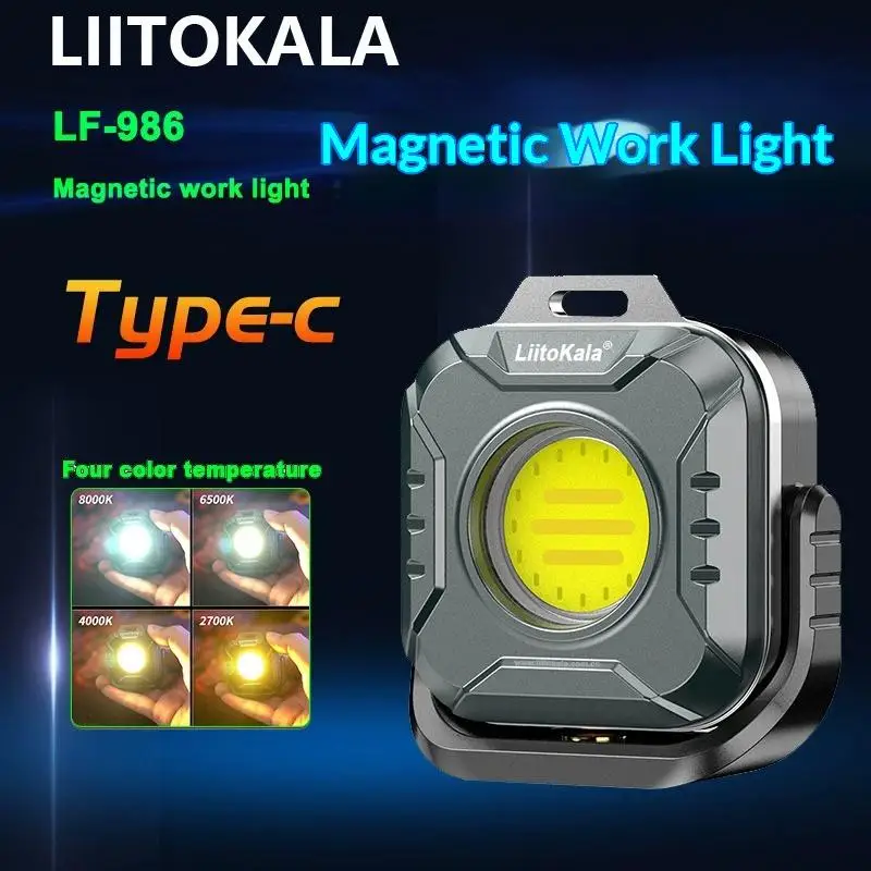 Rechargeable Mini COB Work Light - Magnetic Base Portable Flashlight for Camping & Emergency Use, Hands-Free