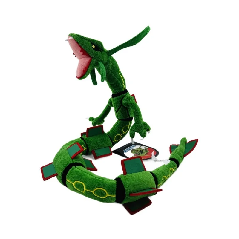 80cm pokemon pelúcia rayquaza brilhante rayquaza verde preto peluche boneca de pelúcia brinquedos presentes para crianças aniversário natal