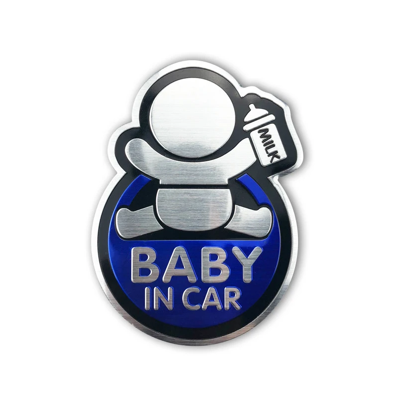 Baby in Car Sticker Baby on Board Car Aluminum Sticker for Nissan X-TRAIL Qashqai Skoda Octavia Fabia Renault Clio A