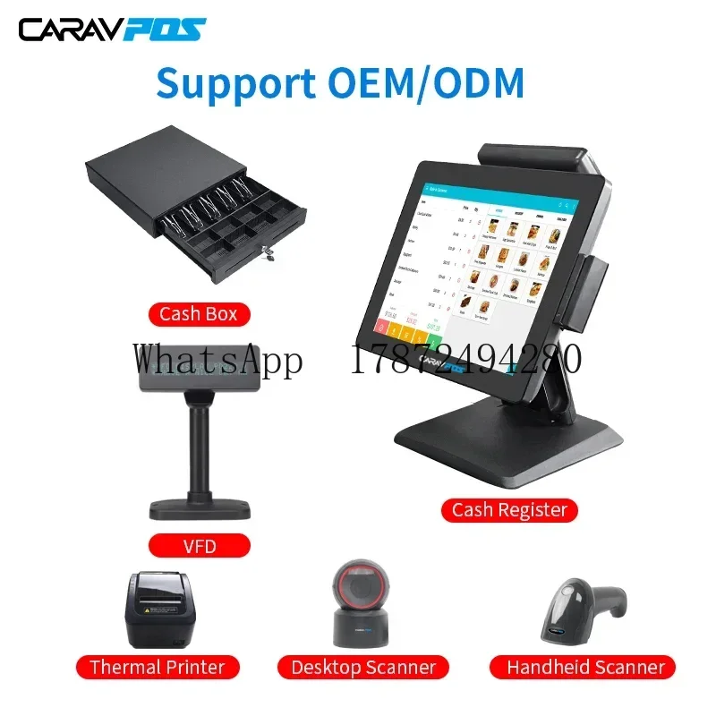 Cash Register For Retail With Restaurant 15 Inch Caisse Enregistreuse Vending Salon Tablet Terminal Pos System