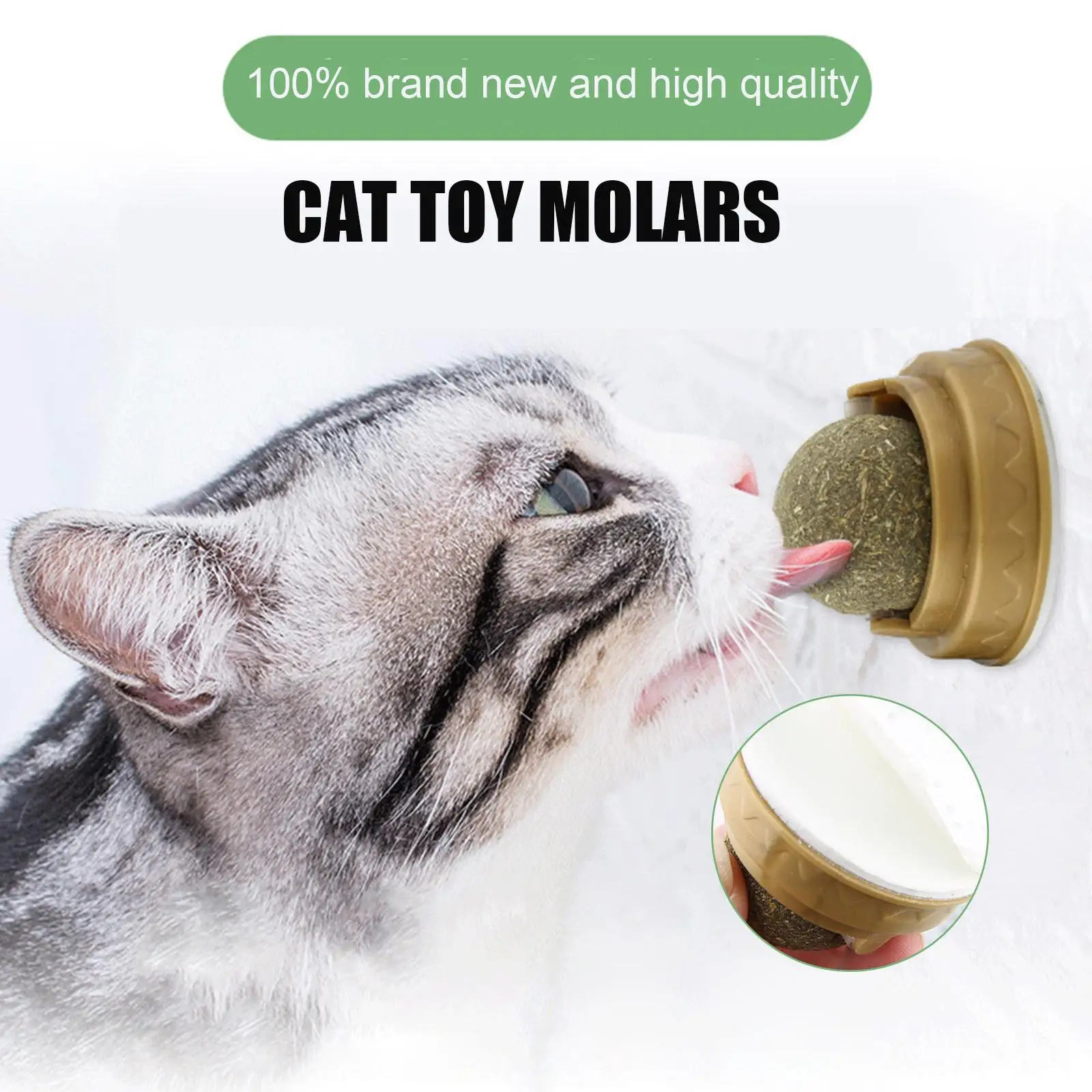 Natural Catnip Cat Wall Stick-on Ball Toy Treats Healthy Removes To Cat Promote Digestion Snack Hair Natural Grass Balls P9Q7