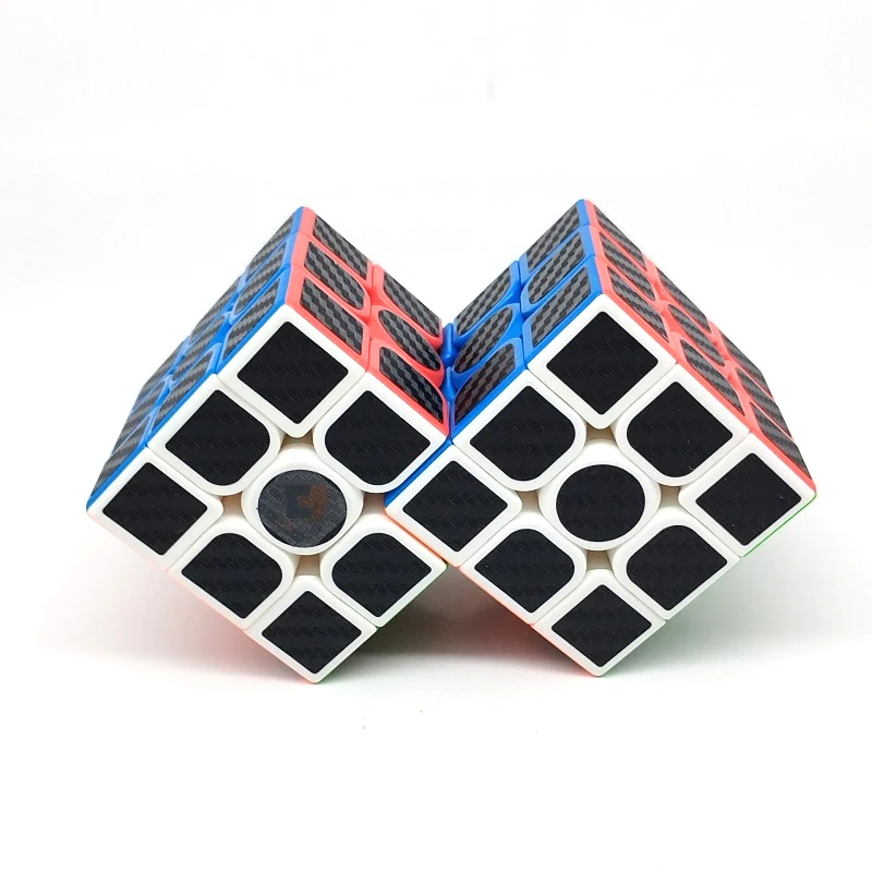 Cube Twist Double 3x3 Connected Carbon Fiber Magic Cube Speed Cube Puzzle Toy For Kids Boys Gift Magic Toys Brain Teasers