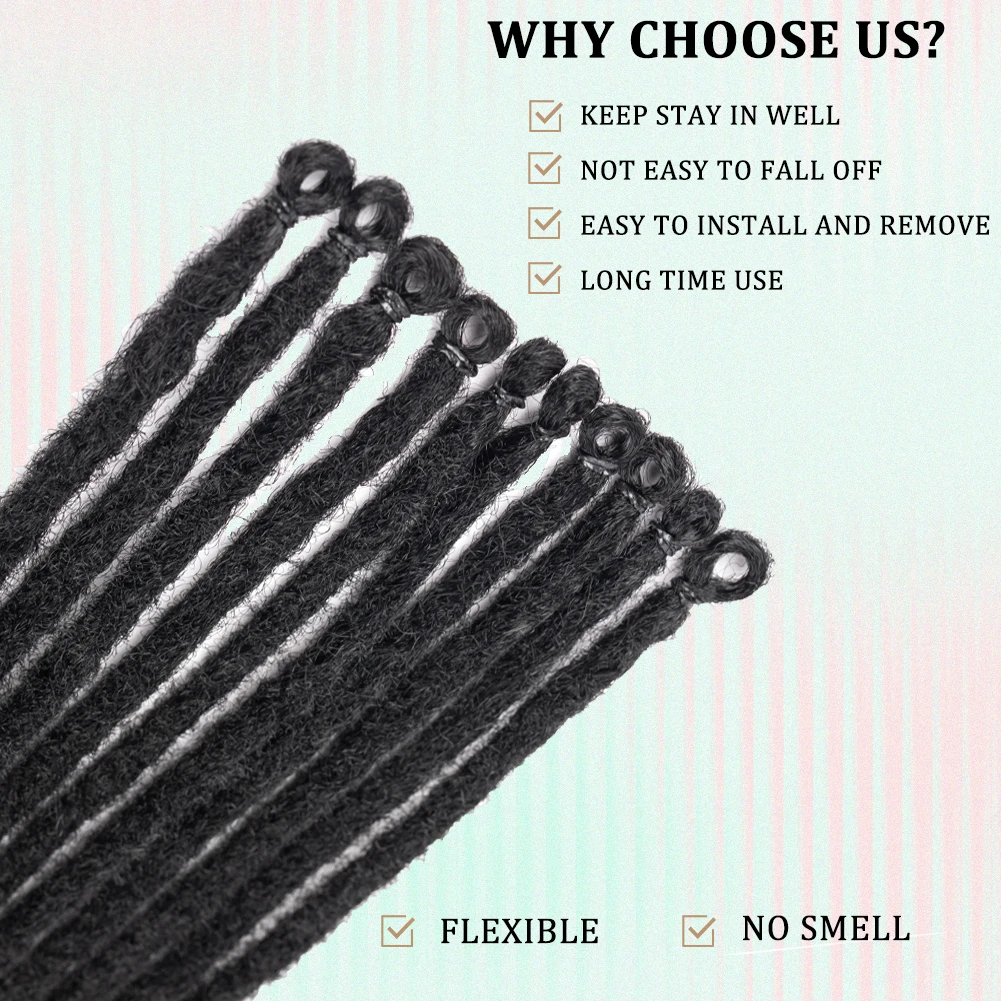 ملحقات دريدلوك الاصطناعية 10 جذر/حزمة الهبي ذات نهاية واحدة ملحقات أومبير لوك 24 بوصة شعر كروشيه على طراز الريغي #5