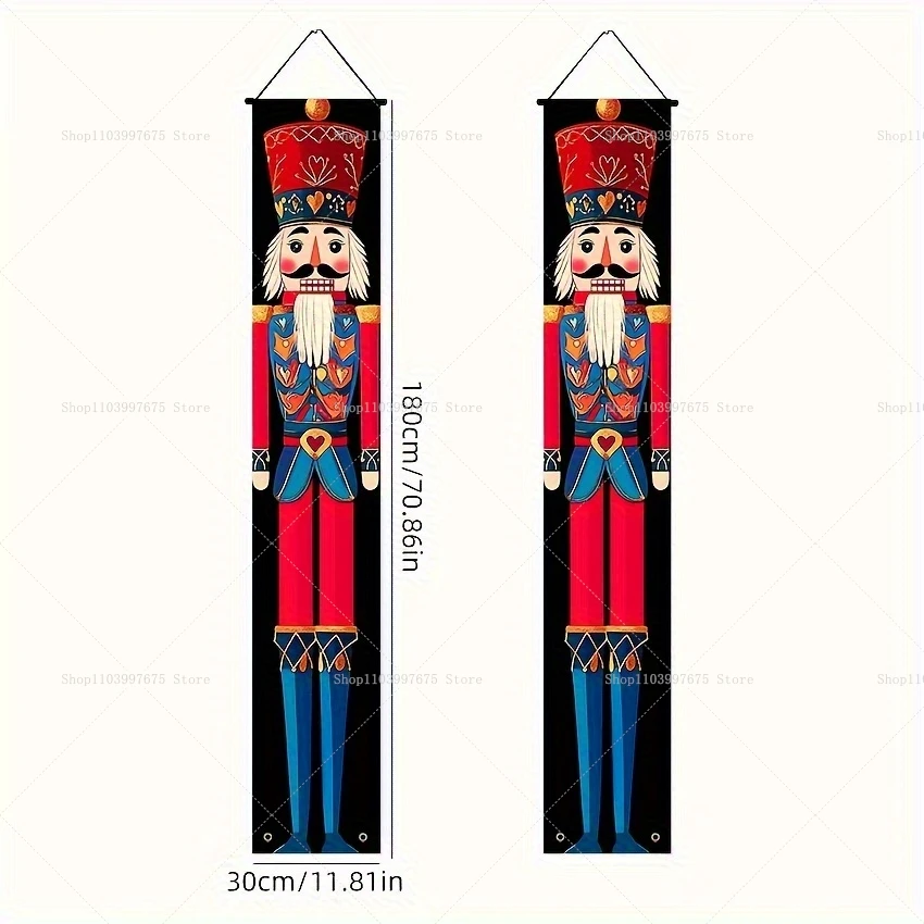 لافتات كسارة البندق الاحتفالية، ديكور حفلات الكريسماس، مقاطع عيد الميلاد، لافتات الشرفة الداخلية والخارجية، لافتات معلقة على الحائط، مستلزمات الحفلات #5