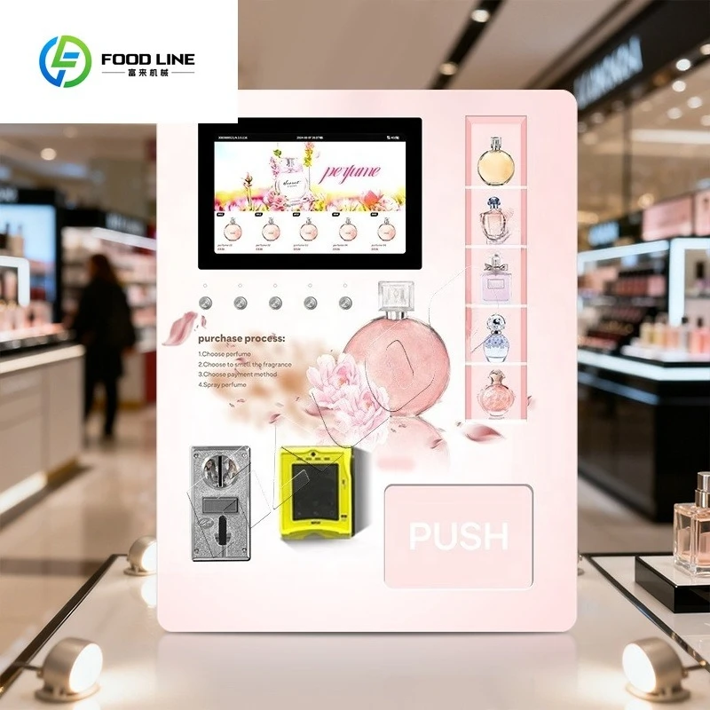 

Custom Maquina Vending De Perfumes Wall Mounted 24H Smart Self Automatic Perfume Dispenser Perfume Spray Vending Machine