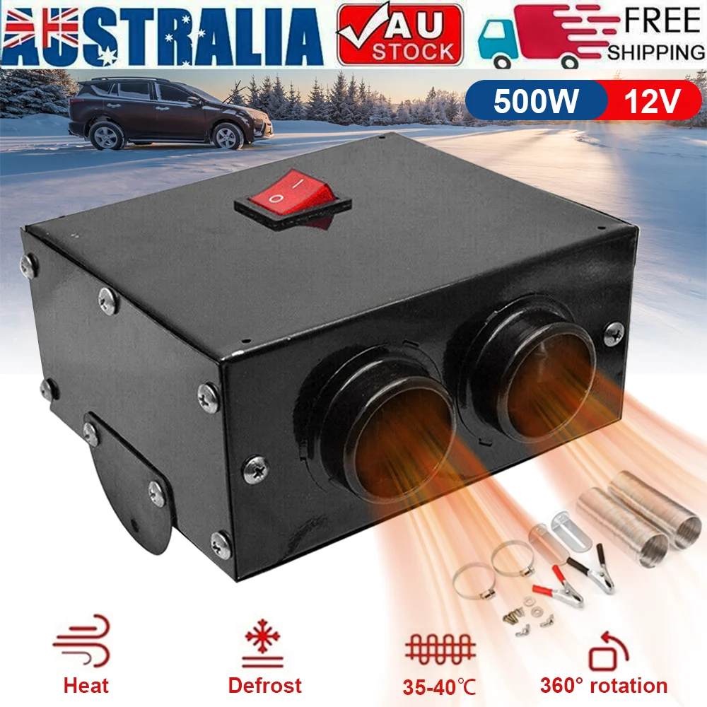 12V 500W Car Auto Portable Electric Heater Warmer Cooling Fan Defroster Demister