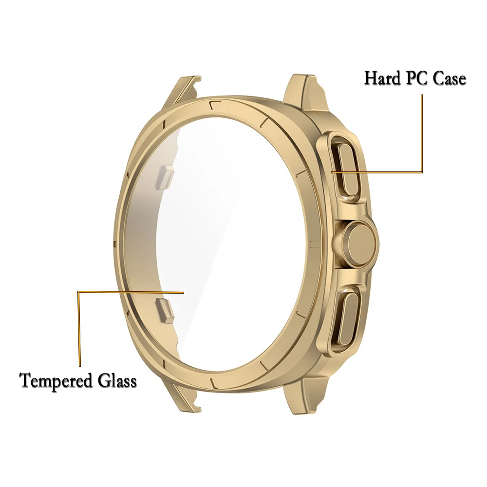 For Samsung Galaxy Watch 7 40/44mm Full Coverage PC Hard Case Cover With High-quality Tempered Glass Screen Protector Film