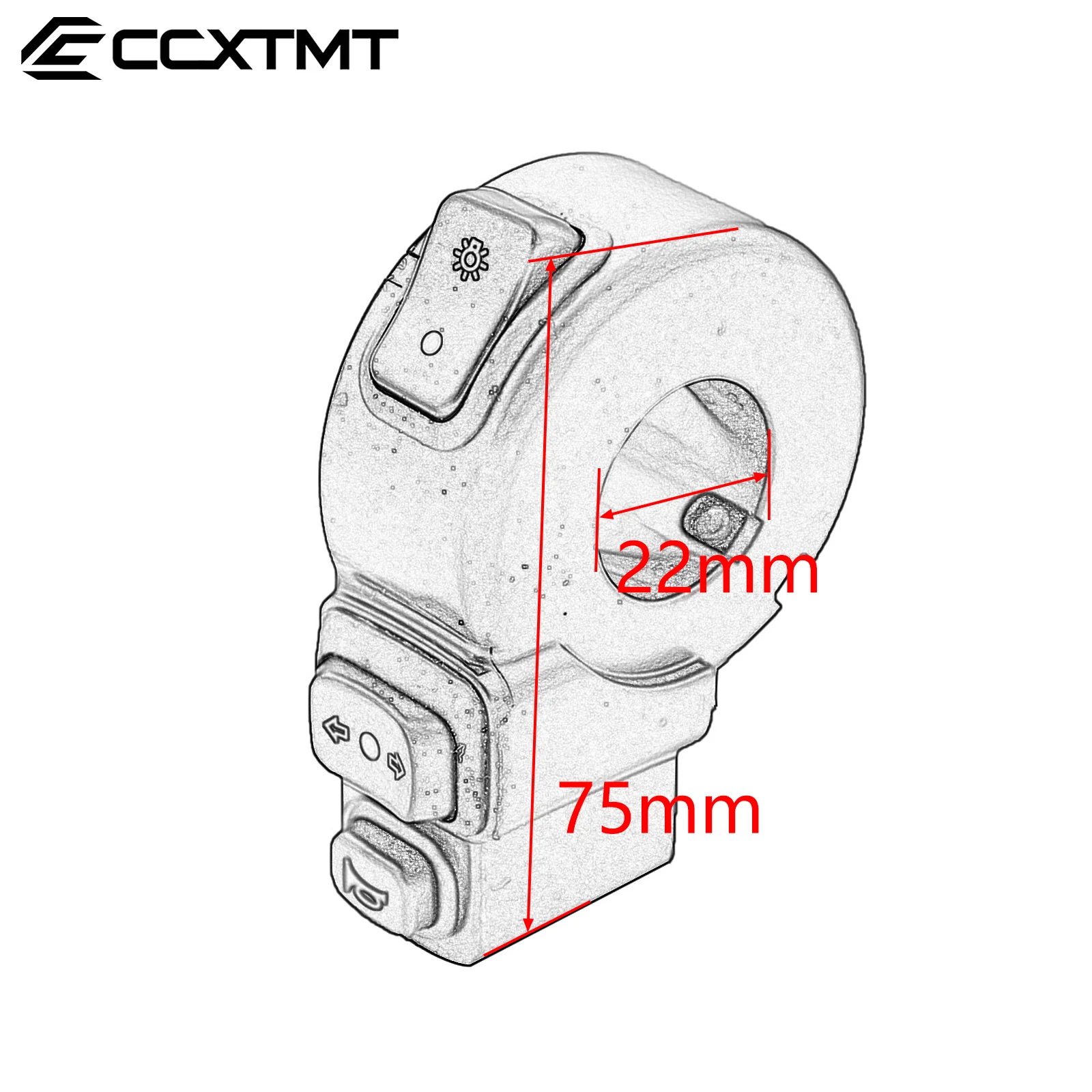 Motorcycle 3 In1 Switch Headlights Turn Signal Horn ON/OFF Button For Any Street Bike Scooter ATV Honda 22mm Handlebar Universal