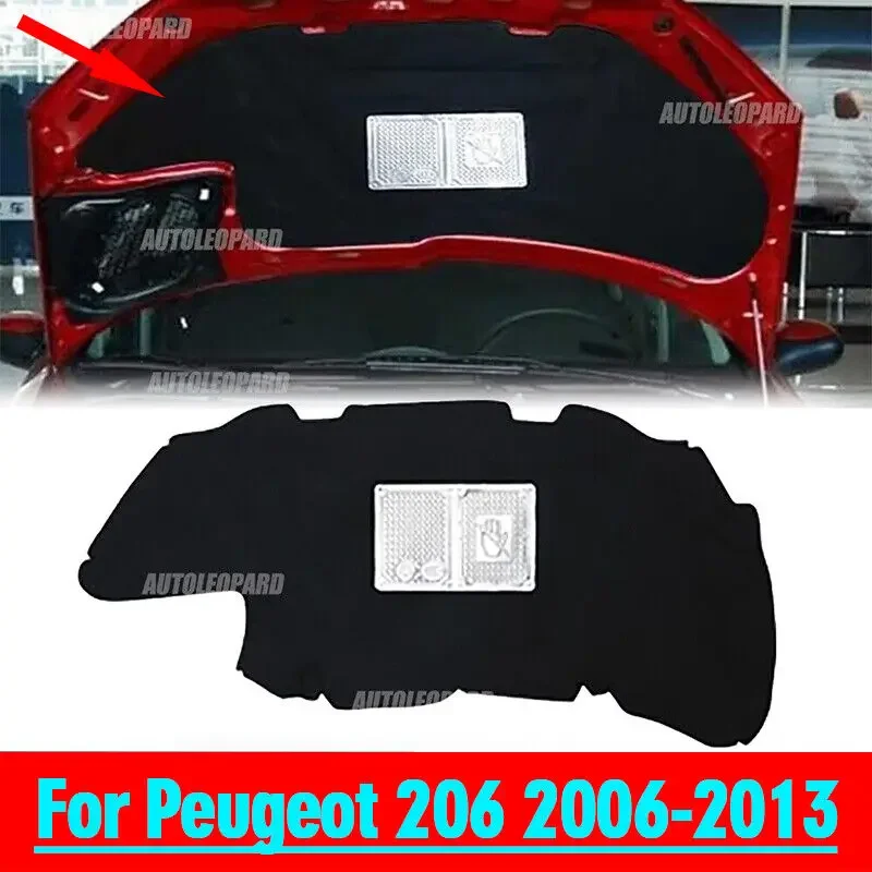 Hood Engine Sound Insulation Pad Dampening Heat Shield For Peugeot 206 2006-2013