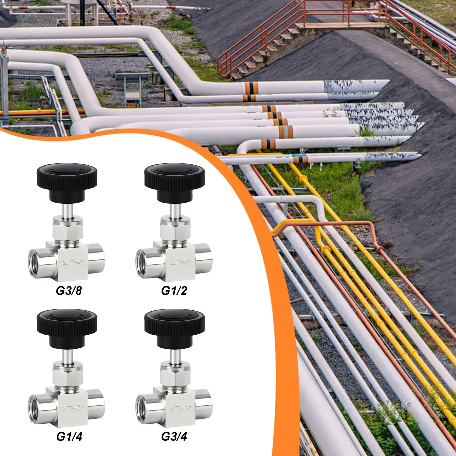 

Needle Valve Pipe Fitting Control Valve Hardware Premium for Instrument 304 Stainless Steel Internal Thread for Flow Control