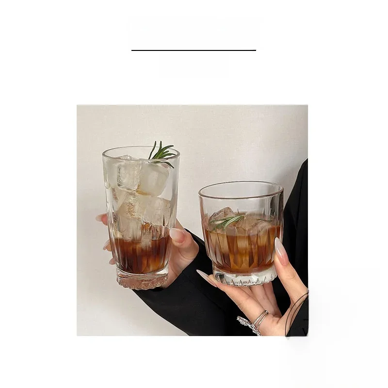 Vietri Mare Whiskey Glass Retro Straight Body Foreign Liquor Cup Collins Cup Water Glass | Darwin Elegant Glassware for Dining