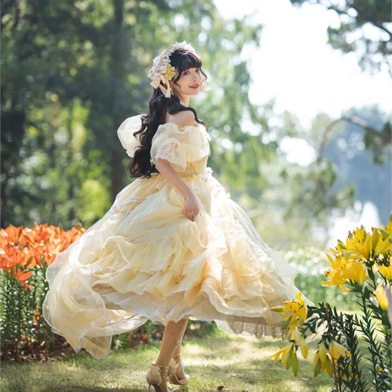 Egg Roll Long Daily Style plus Size Lolita Wedding Dress