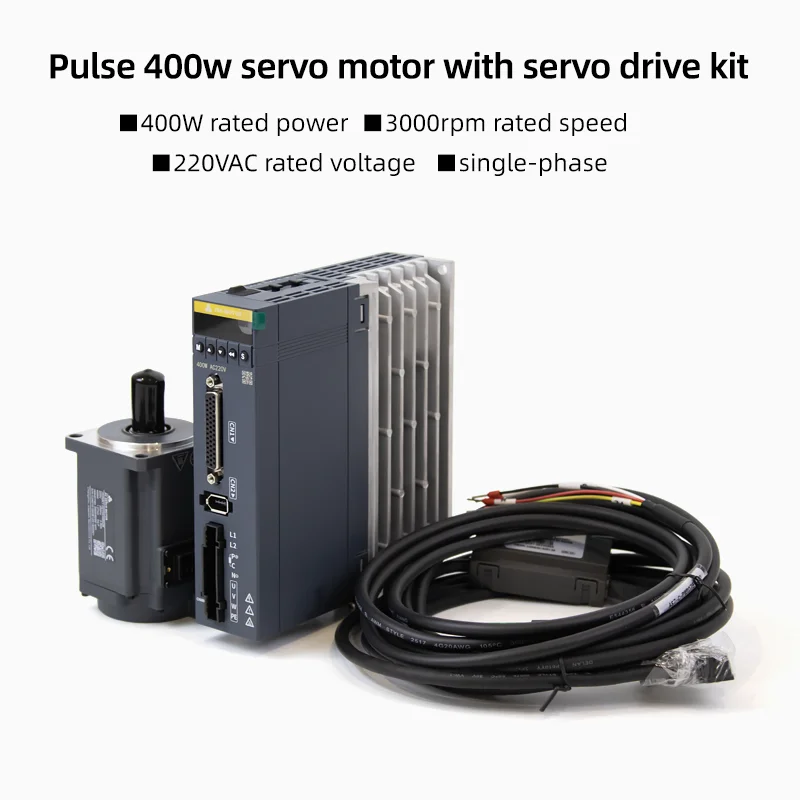 220V IP67 AC Servo Motor Kit 400W 750W 1KW 17-Bit Absolute Encoder 3000rpm Servo Motor with Pulse Servo Drive Waterproof