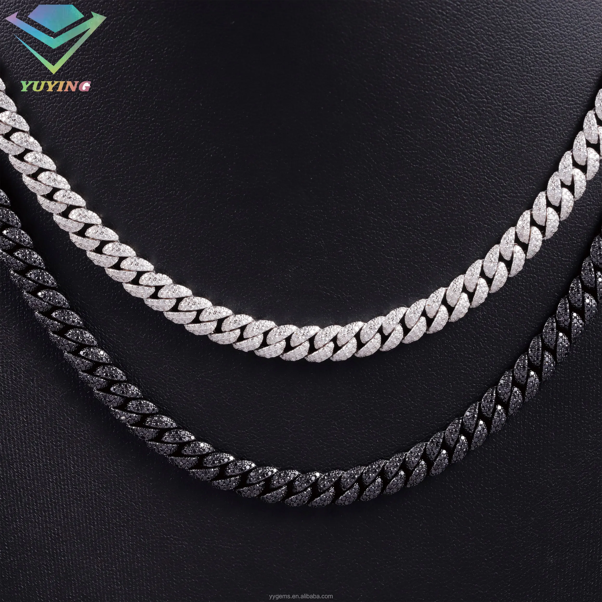 Moissanite .Hot VVS GRA Certificate 925 Silver Gold Plated Iced Out Cuban Chain Fashion Jewelry Unisex Necklace Hiphop Rapper