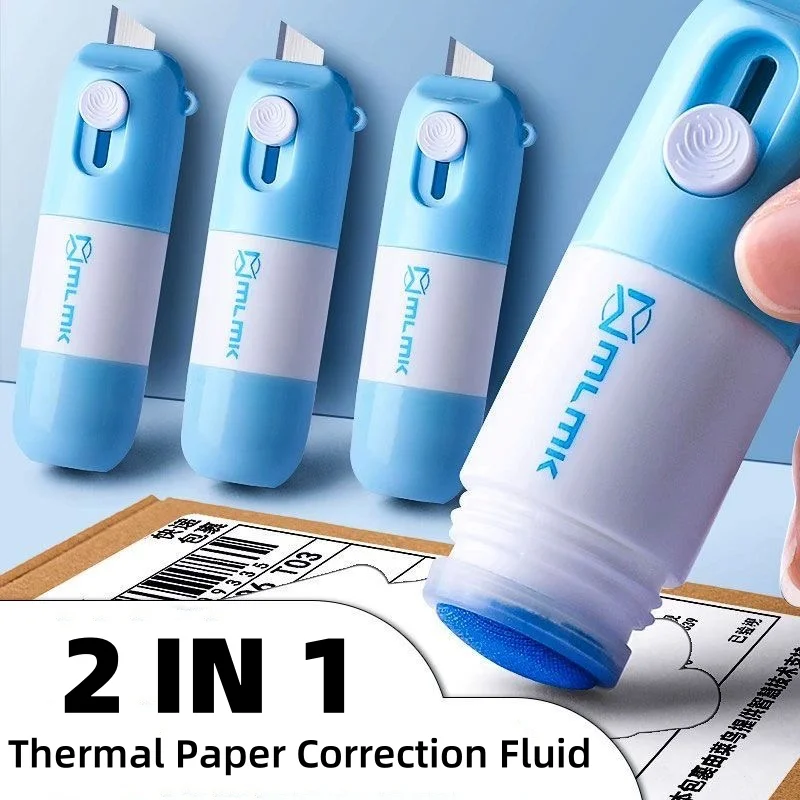 Thermal Paper Correction Fluid with Unboxing Knife Durable Thermal Paper Data Identity Protection Fluid Thermal Paper Eraser