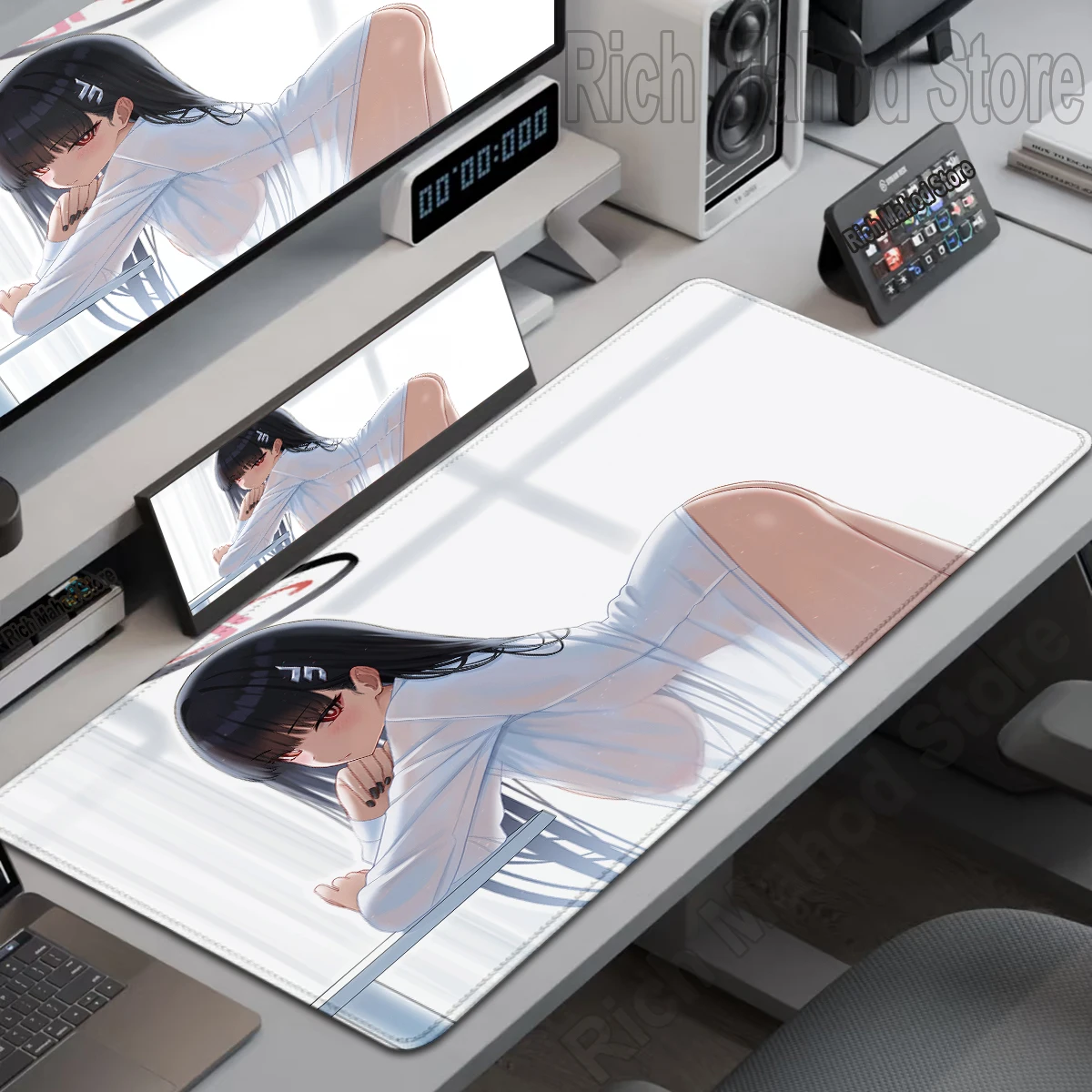 

Game Blue Archive Mousepad Tsukatsuki Rio Deskmat Large Gaming Keyboard Pad Xl Gamer Computer Hentai Girl Deskpad PC Accessories