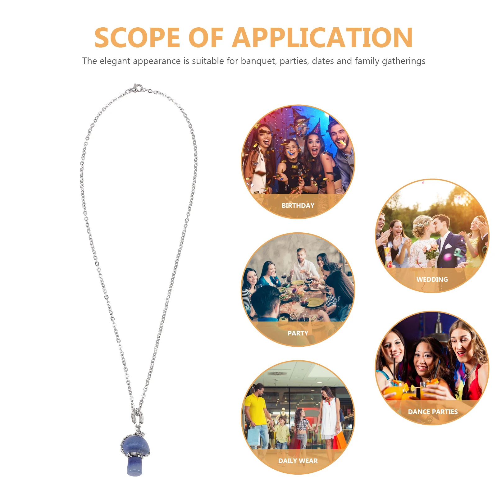 

Crystal Mushroom Necklace Jewelry Gifts for Women Girls Natural Adjustable Necklaces Vintage Elegant Charms