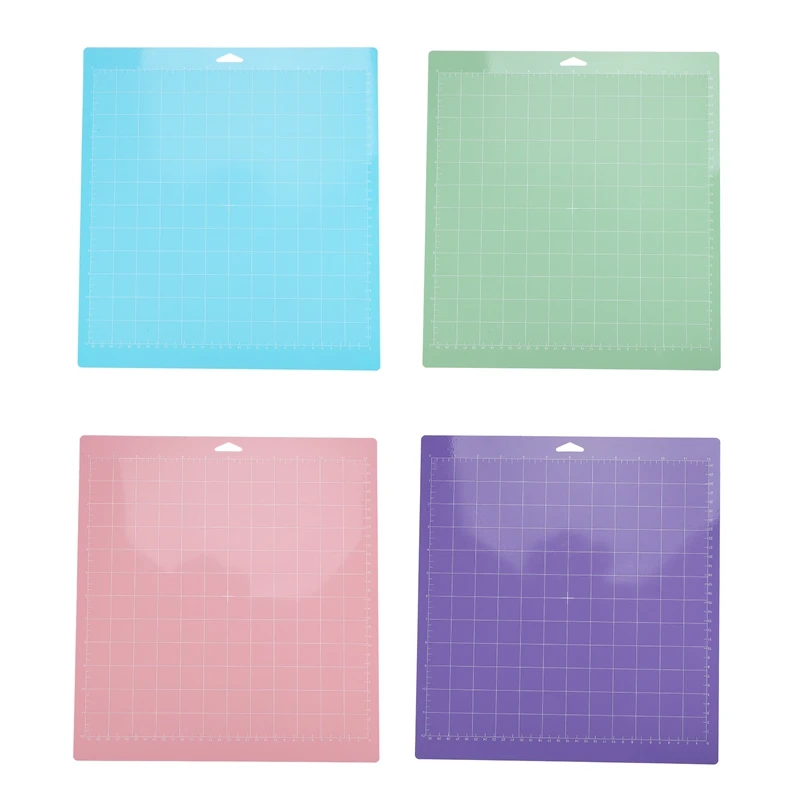 4 Pcs Mixed Color PVC Cutting Mat Grid Cutting Pads Cutting Plotter Pad Replacement Accessories For Cricut Maker/Cameo 4