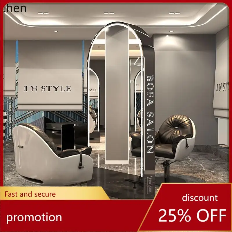 HT hairdresser mirror table single and double-sided floor-to-ceiling hairdresser with lamp perm and dye hair cutting mirror