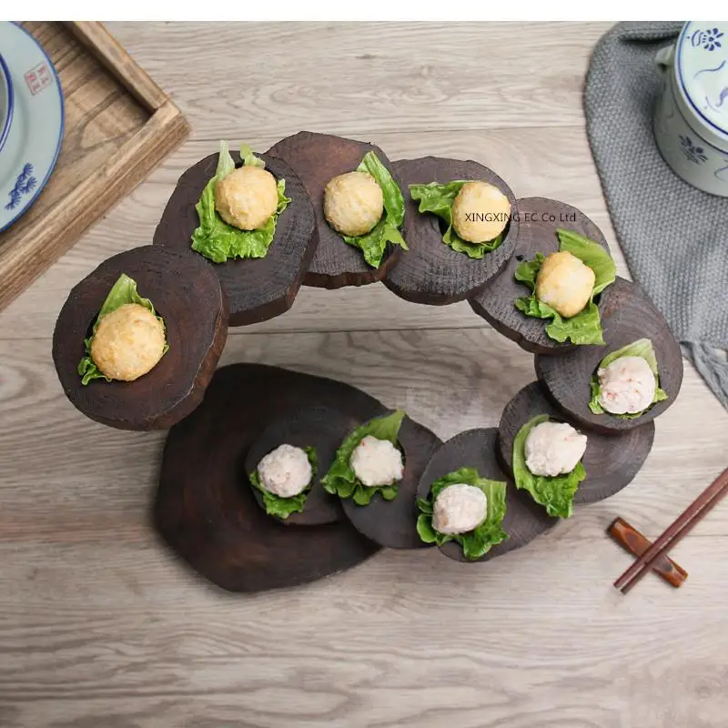 Sushi Plate Hotel Special Dishes Artistic Conception Step By Rising Teak Rotating Fashion Tableware