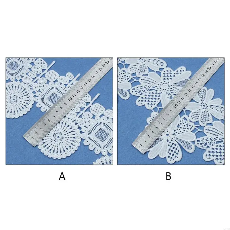 N5KB Air Sulaman yang larut dalam renda putih Curtain Curtain Lace Accessories