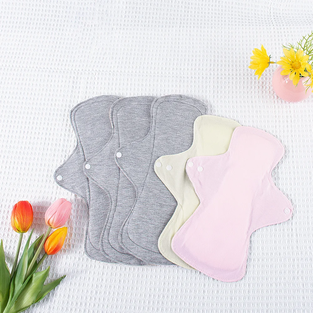 AIO Solid Color Reusable Incontinence Pads Women's Period Pads, Washable Leak-Proof Underwear Pads 3PCS Dropshipping