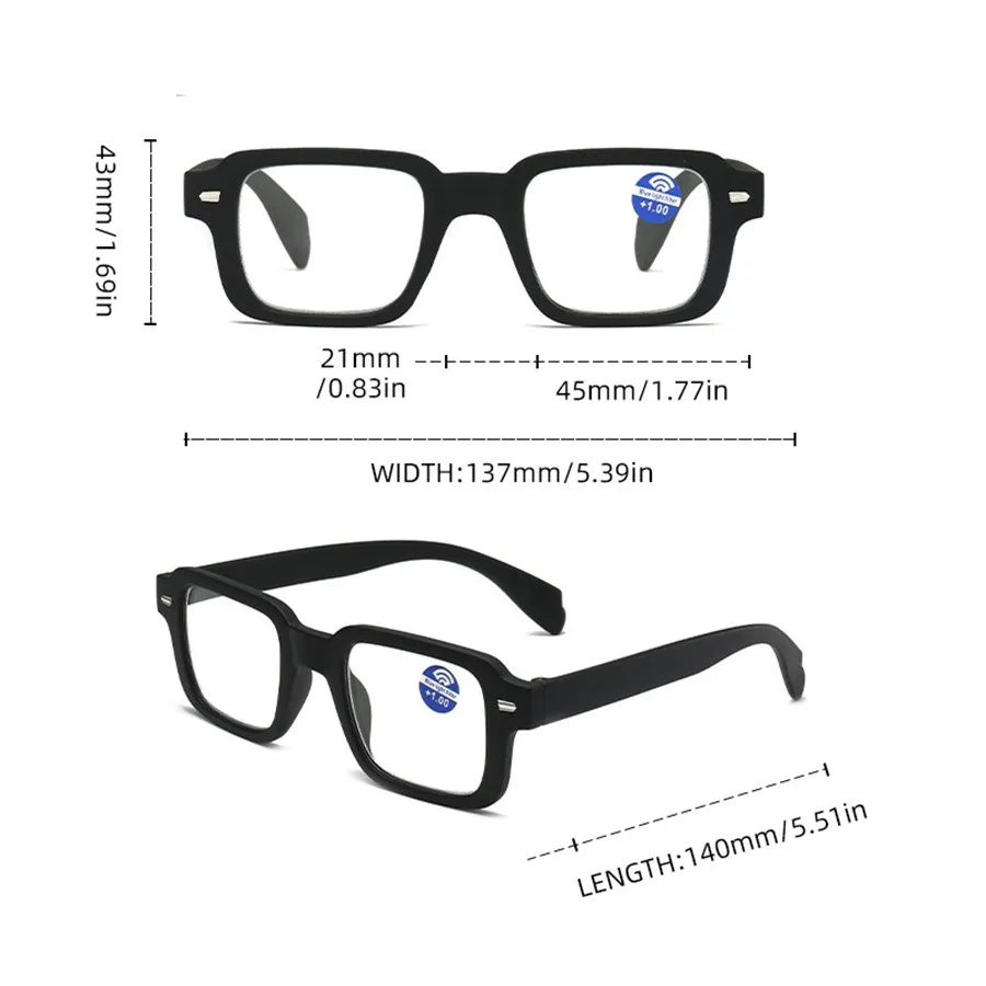 2PCS Nuovi Occhiali da lettura Uomo Donna Anti-luce blu Occhiali da lettura Cornice di moda Occhiali da presbiopia da +100 a +400 occhiali