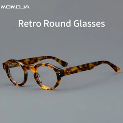 High Quality Acetate Glasses Retro Round Eyewear Frames For Men Women Thick Rims Personalized Fashion Prescription Glasses 60023