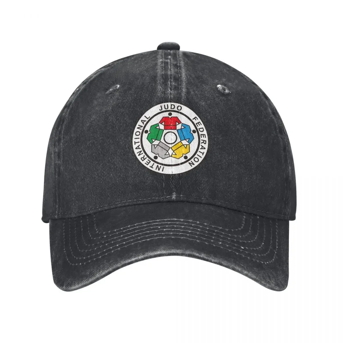 IJF topi Baseball lucu, topi katun Baseball Internasional Judo Federation, topi modis kasual bisa disesuaikan