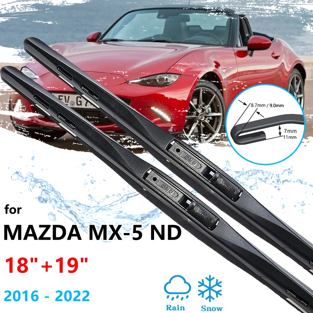 For Mazda MX-5 MX 5 MX5 ND Roadster 2016 2017 2018 2019 2020 2021 2022 Car Wiper Blade Rubber Front Window Windshield Windscreen