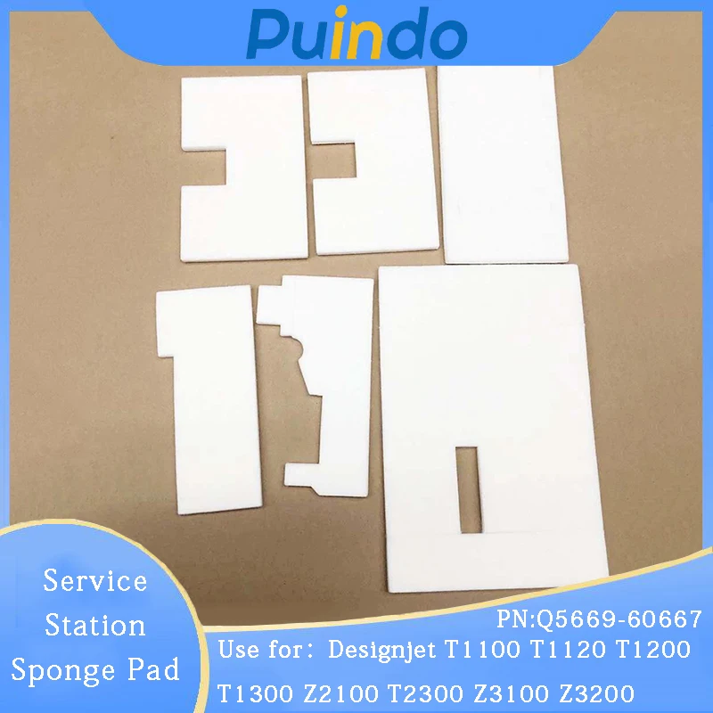 1set 6X Q5669-60667 Service Station Sponge Pad Thickened for HP T1100 T1120 T1200 T1300 Z2100 T2300 Z3100 Z3200 Z5200 T610 T620