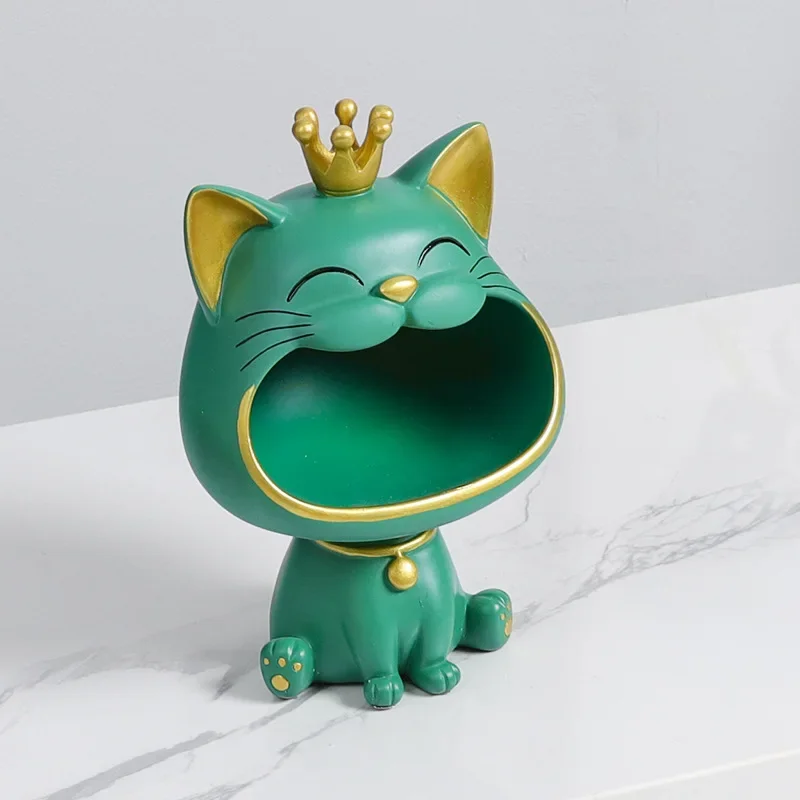 Big Mouth Cat Entrance Key Storage Living Room Home Decoration Decoration New House Maneki-neko Gift Modern Style Decor view 3