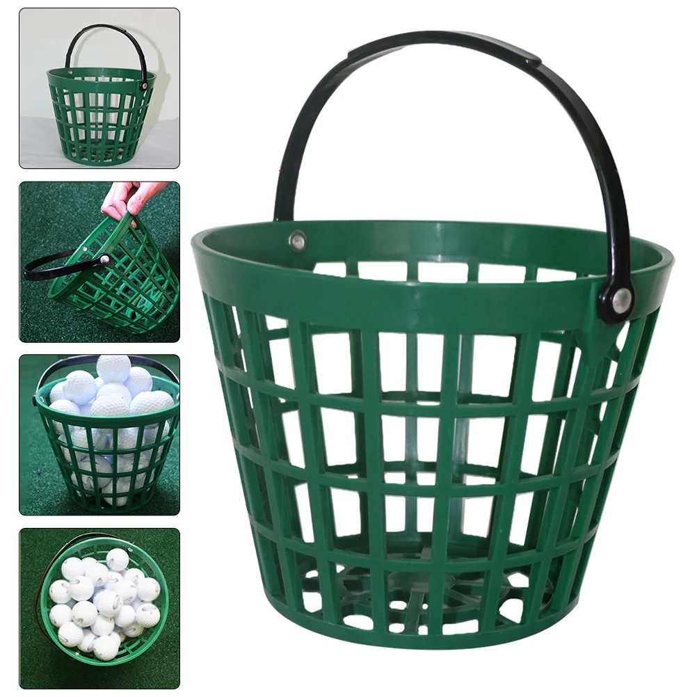 Cesta de armazenamento de vime golfe pegar bola recipiente de bola de golfe com alça esportes golfs suprimentos homem