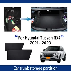 Car Accessories  For Hyundai Tucson NX4 2021~2023 Trunk Storage Partition Multifunction Storage Auto Interior Parts Organizer