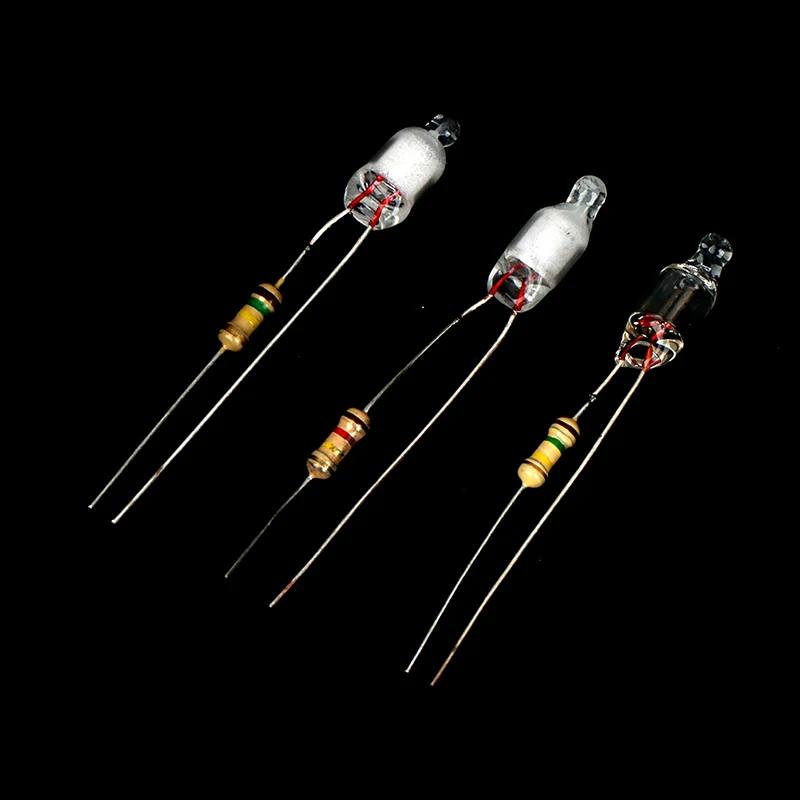 10pcs/set Neon Light Bulbs 4*10mm 5*13mm Main Power Indicator With Resistance 220V Red/Blue/Green