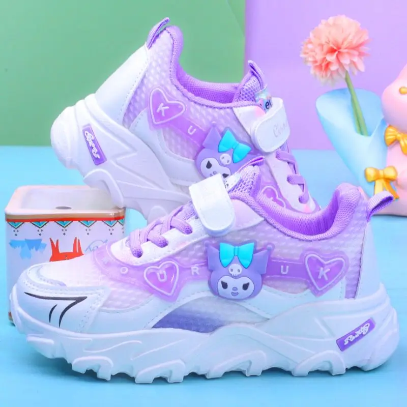 

Sweet Kawaii Sanrio Anime Kuromi Breathable Sports Shoes Spring Autumn Cute Cartoon Casual Sneakers Lovely Gifts for Kids