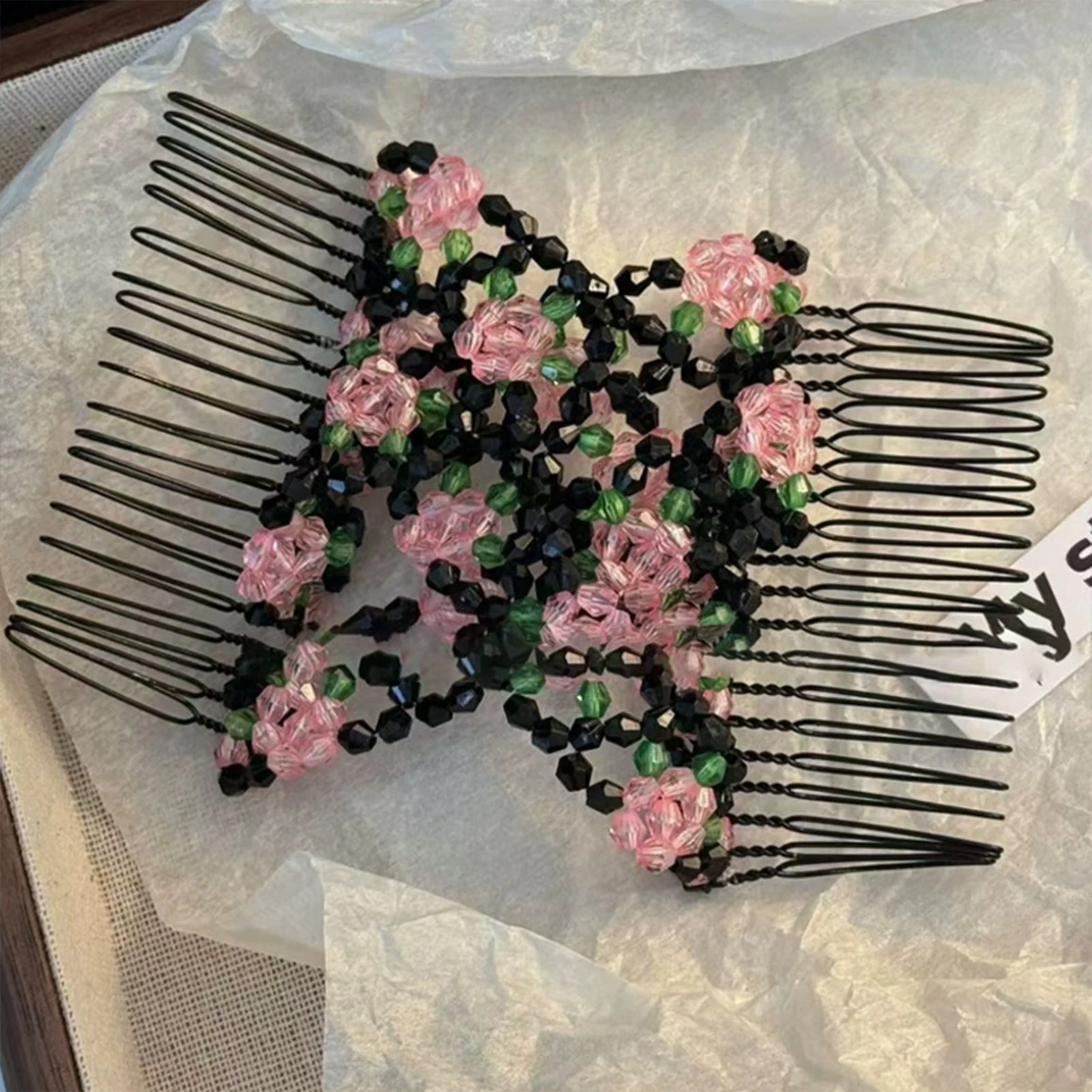 Bow Magic Hair Combs Woven Flower Hair Pins and Clips for Women Metal Stick Bun Makers Ponytail Holders Fashion Hair Accessories