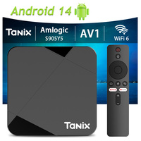 Original Tanix TX5 Android 14 AV1 TV Box Amlogic S905Y5 2G/16G BT TV BOX Wifi 6 4K HD Set Top Box 4G/64G Media Player