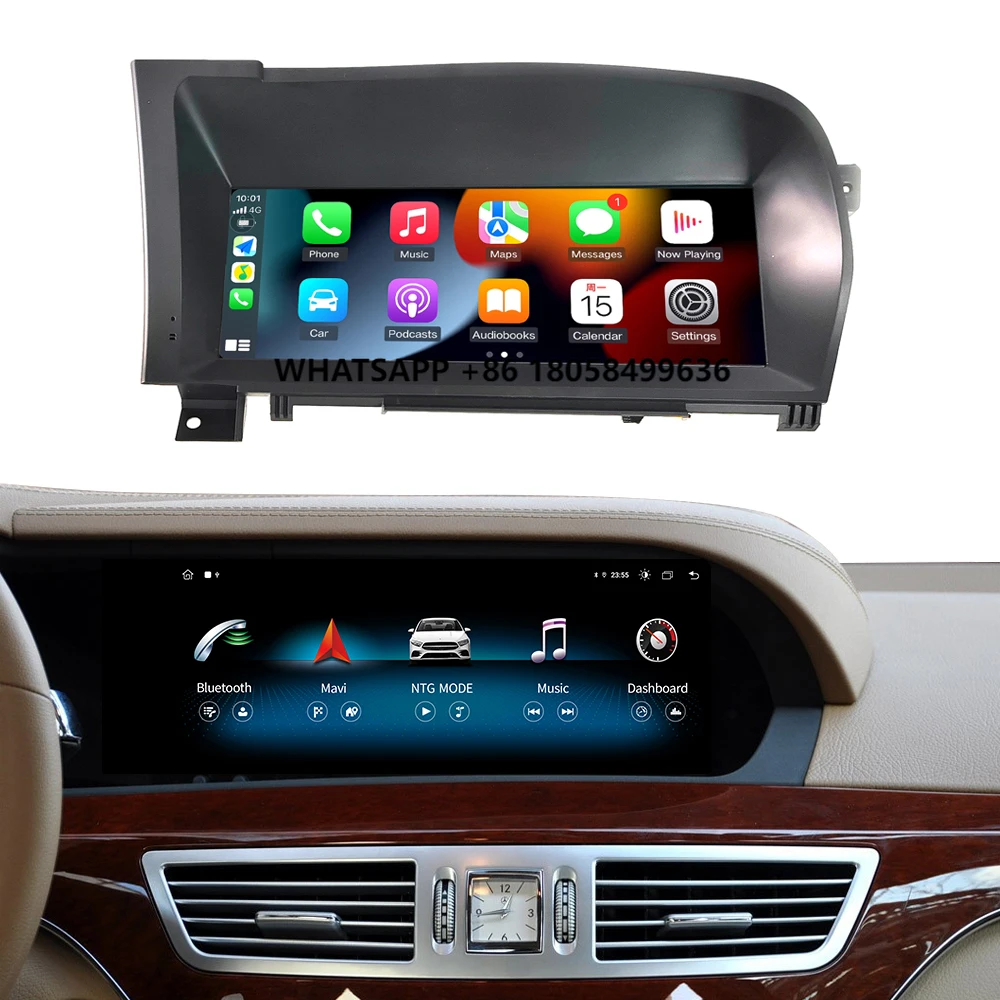 

10.25" Inch Wireless Car Carplay Auto Screen Car Multimedia for Mercedes Benz S Class W221 2010-2013 Android 13 Radio
