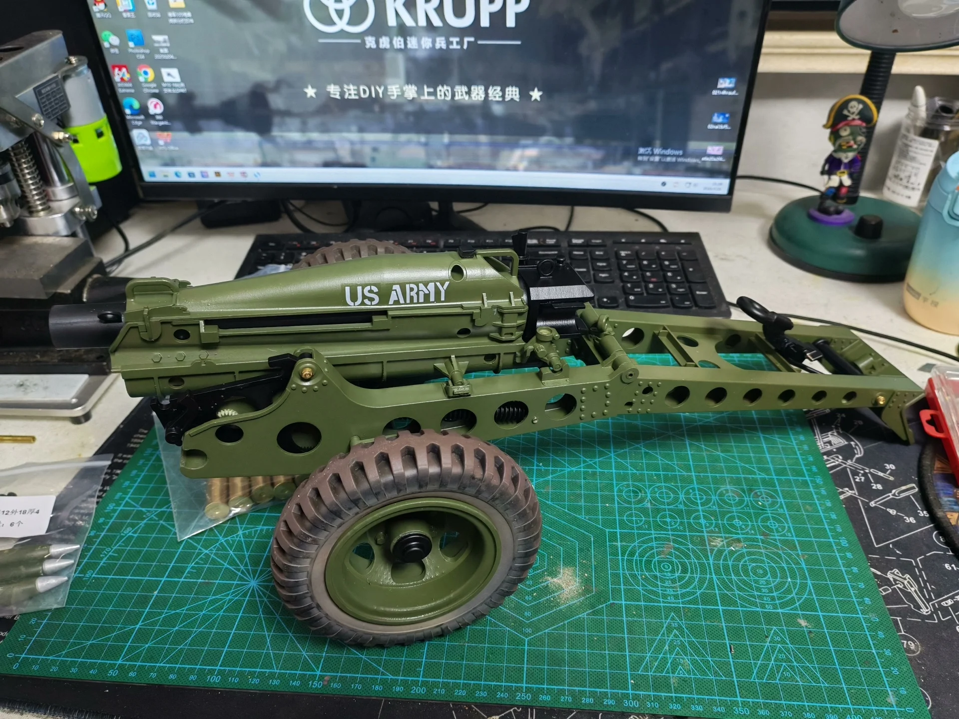 1/6 Scale 3D Printed WWII US M1 75mm Howitzer Model Toy Gun for Action Figures