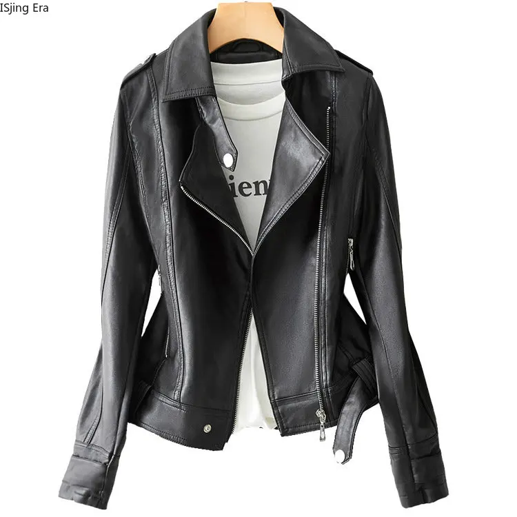 Slim Leather Jacket Women Leather Jacket Motorcycle Pu Jacket X10