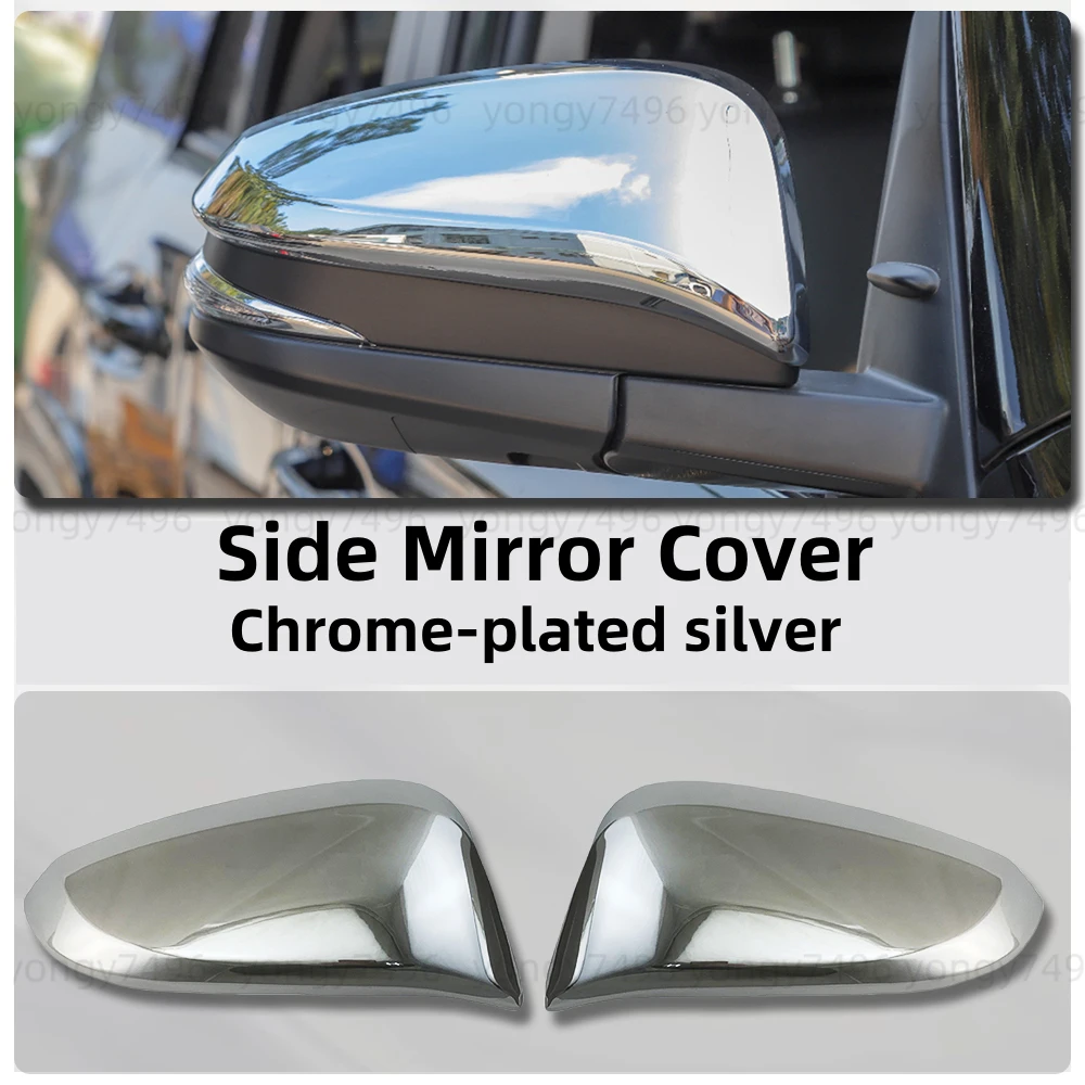 

Gloss Black / Chrome Door Mirror Cover Trim Car Rearview Accessories For Toyota Innova Harrier Hilux 2015 2016 2017 2018 2025
