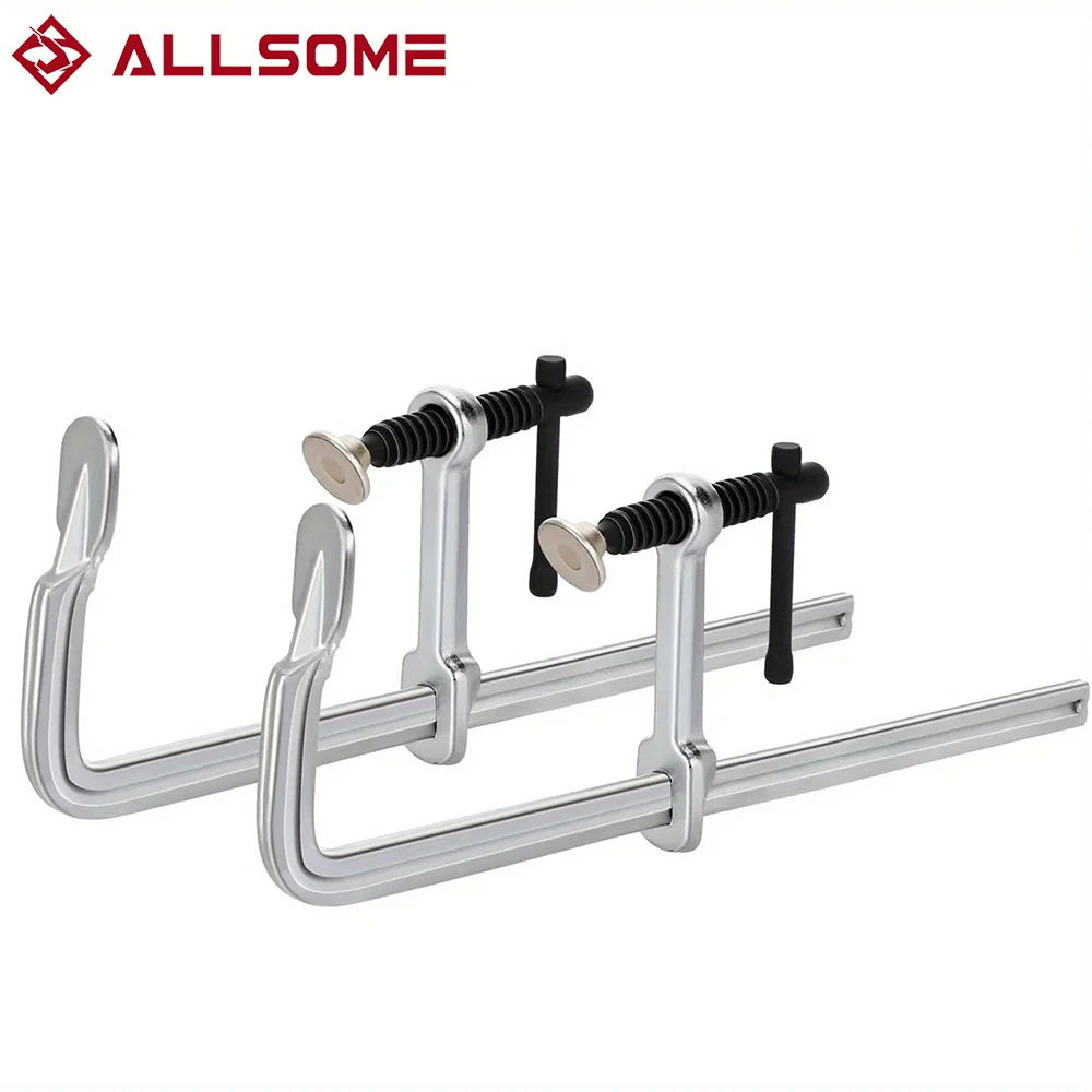 Allsome 2pcs Light-Duty Drop Forged Steel Bar Clamps F Clamps 160x60mm/300x60mm for Welding Woodworking Metalworking DIY Crafts