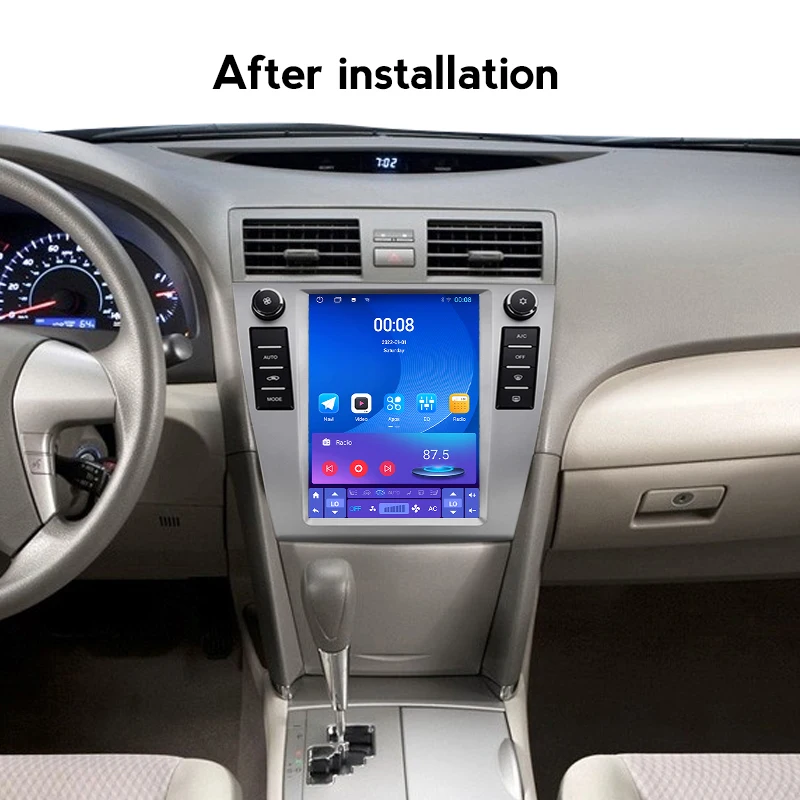 For Tesla Style Car Radio Multimedia Player Wireless CarPlay Android Auto Stereo Head Unit For Toyota Camry 6 XV 40 50 2006-2011