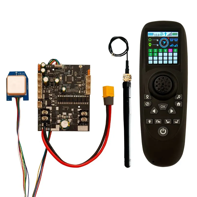 RXG7-TXG4 Remote Controller Color Screen Display 6-15VDC Receiver Board with GPS Module for RC Trawler Bait Boat Refit Kit