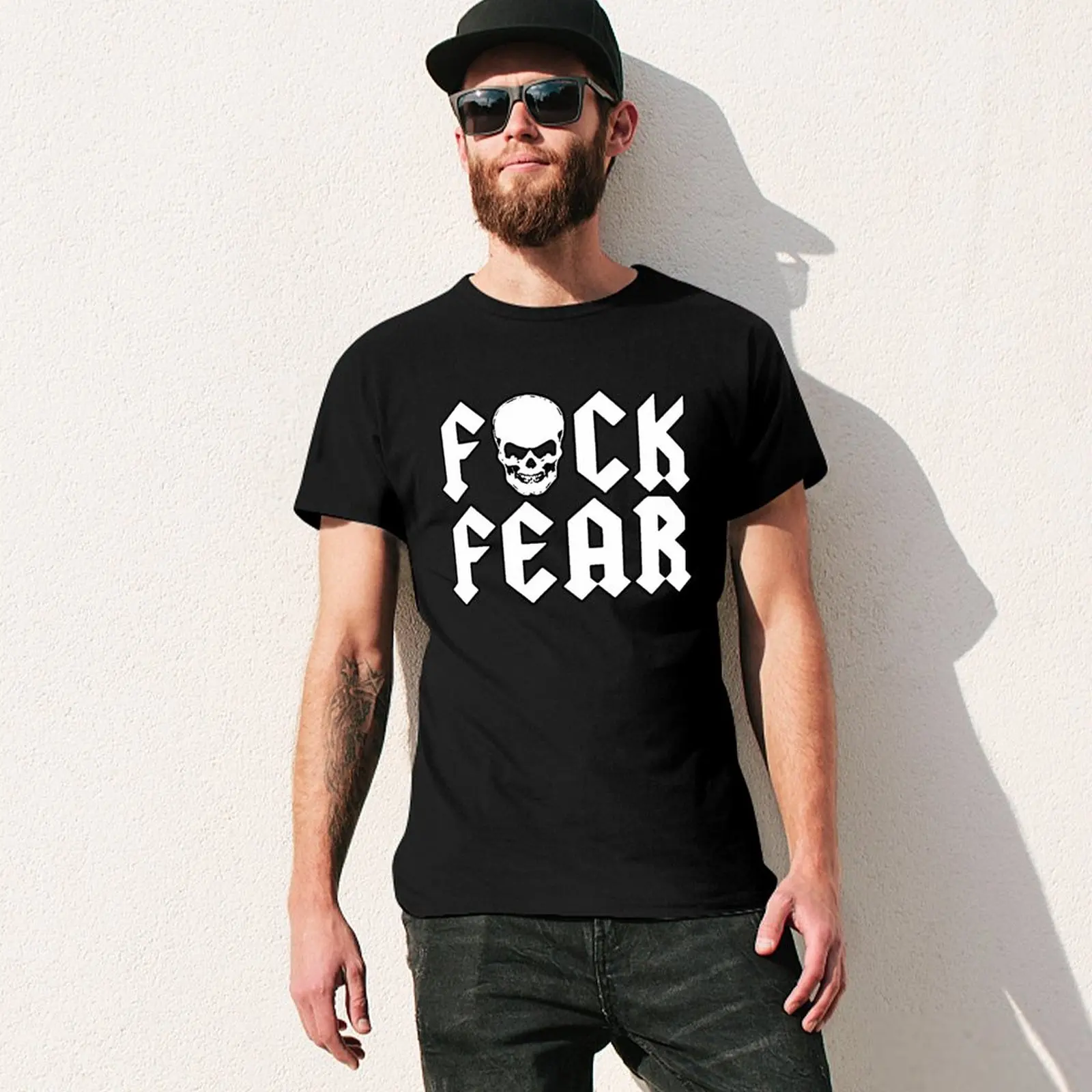 Fear Drink Beer T-Shirt  Men Hip Hop T Shirts Summer Custom Tees Short Sleeve Kawaii Plus Size Clothing Birthday Present