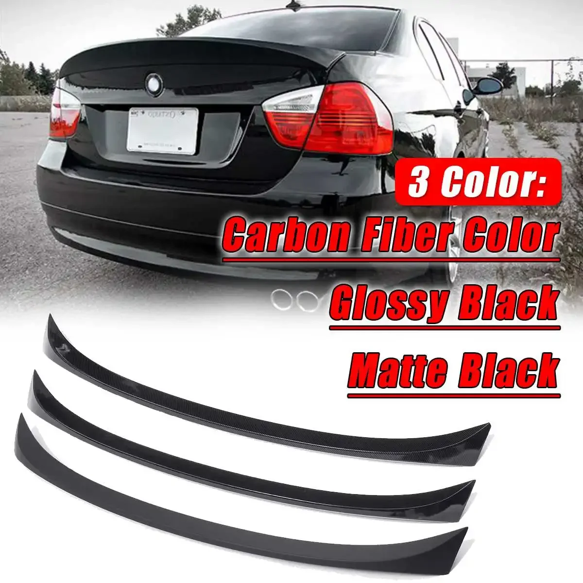 

Carbon fiber color Car Trunk Wing ABS Material Spoiler Refit For BMW 2005~11 E90 3-series Sedan Car Accessories Exterior Part